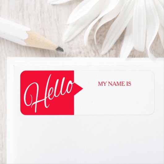 hallo groeten introductie rode-naamlabels etiket (Insitu)