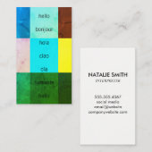 Hallo Groeten / Kleurstalen Visitekaartje (Voorkant / Achterkant)