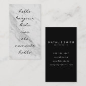 Hallo Groeten / Marmer Visitekaartje (Voorkant / Achterkant)