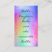 hallo groeten | Metaalhoudende pasta-Folie Visitekaartje (Voorkant)