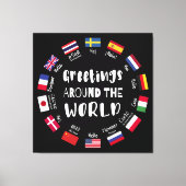 Hallo Groeten over de hele wereld, Canvas Afdruk (Voorkant)