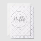 Hallo Groeten Typografie met strepen Vellum Uitnodigingen (Offset (Uitnodiging))