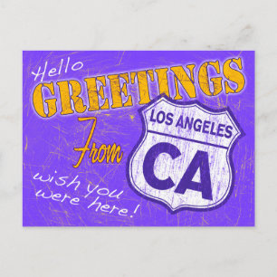 hallo, groeten uit Los Angeles, Californië Briefkaart