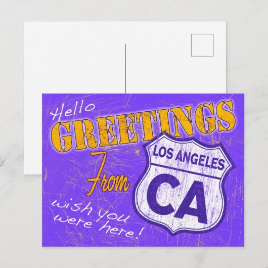 hallo, groeten uit Los Angeles, Californië Briefkaart (Voorkant / Achterkant)
