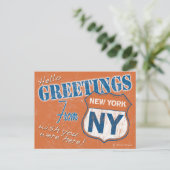 "Hallo, groeten uit New York", NYC Retro Briefkaart (Staand voorkant)