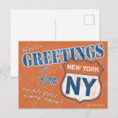 "Hallo, groeten uit New York", NYC Retro Briefkaart (Voorkant / Achterkant)