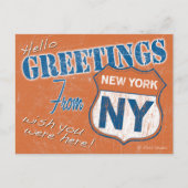 "Hallo, groeten uit New York", NYC Retro Briefkaart (Voorkant)