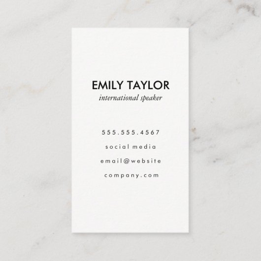 Hallo Groeten Zilver Glitter Visitekaartje (Achterkant)