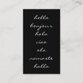 Hallo Groeten Zwart en Wit Visitekaartje (Voorkant)