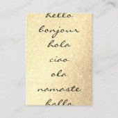 Hallo Groetjes Gold Glitter Visitekaartje (Voorkant)