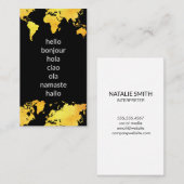 HALLO GROETJES | Kaart van de wereld Visitekaartje (Voorkant / Achterkant)