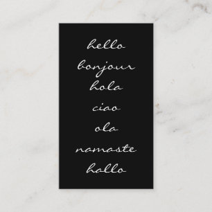 Hallo Groetjes zwart en wit Visitekaartje