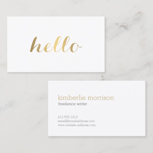 Hallo Groot goud? Eenvoudig gezegd Visitekaartje (Voorkant / Achterkant)