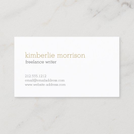 Hallo Groot goud? Eenvoudig gezegd Visitekaartje (Achterkant)