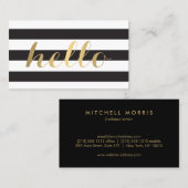 Hallo Groot goud? Gewoon gestreept Visitekaartje (Voorkant / Achterkant)