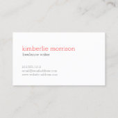 Hallo Groot rood II Eenvoudig gezegd Visitekaartje (Achterkant)