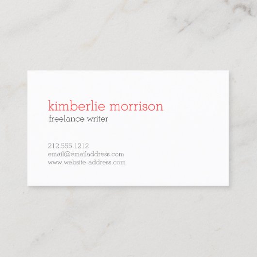 Hallo Groot rood II Eenvoudig gezegd Visitekaartje (Achterkant)