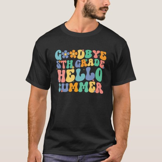 Hallo Groovy afscheid 5e klas T-shirt (Voorkant)