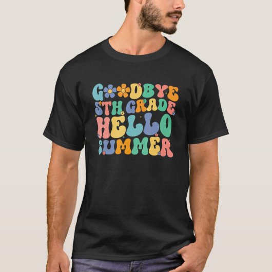 Hallo Groovy afscheid 5e klas T-shirt (Voorkant)