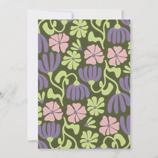 Hallo Groovy Flower Kaart (Achterkant)