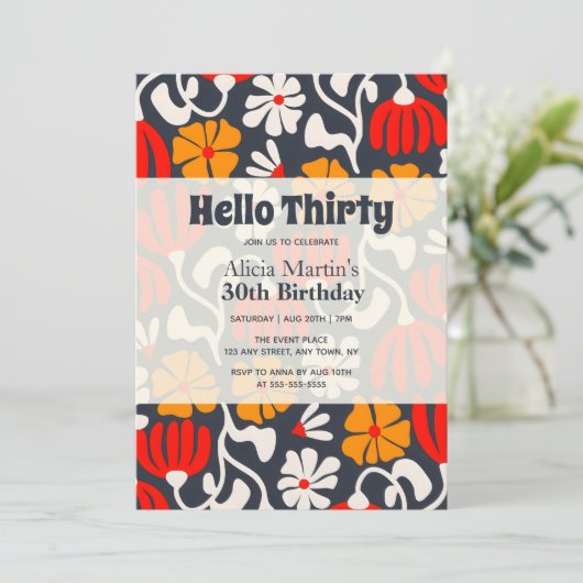  Hallo Groovy Flower Kaart (Staand voorkant)