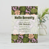 Hallo Groovy Flower Kaart (Staand voorkant)