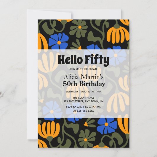 Hallo Groovy Flower Kaart (Voorkant)