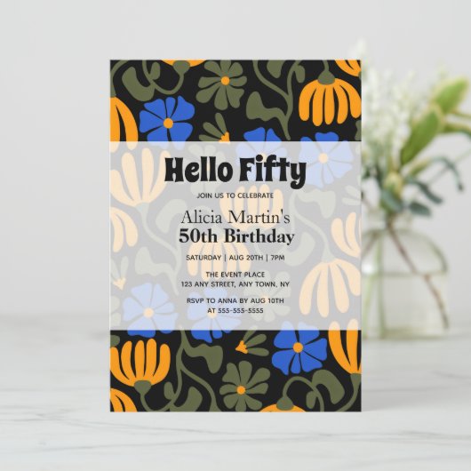  Hallo Groovy Flower Kaart (Staand voorkant)