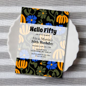  Hallo Groovy Flower Kaart