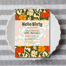 Hallo Groovy Flower Kaart