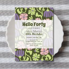 Hallo Groovy Flower Kaart