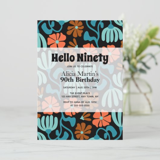  Hallo Groovy Flower Kaart (Staand voorkant)