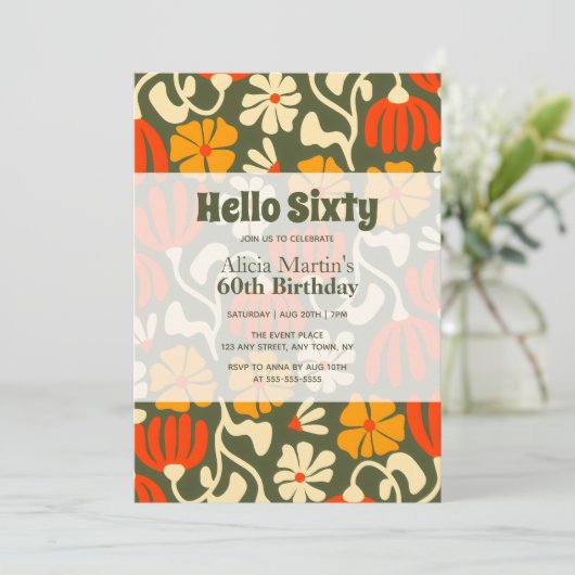  Hallo Groovy Flower Kaart (Staand voorkant)