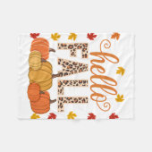 Hallo Groovy Herfst Autumn Maple Leaves Pumpkin Le Fleece Deken (Voorkant (Horizontaal))