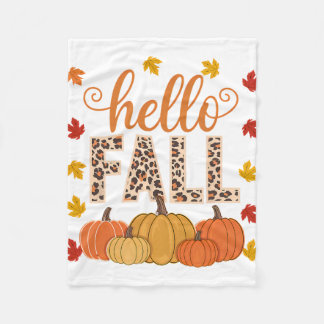 Hallo Groovy Herfst Autumn Maple Leaves Pumpkin Le Fleece Deken