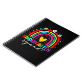 Hallo Groovy regenboog meisje jongens leraar Notitieboek (Linkerzijde)