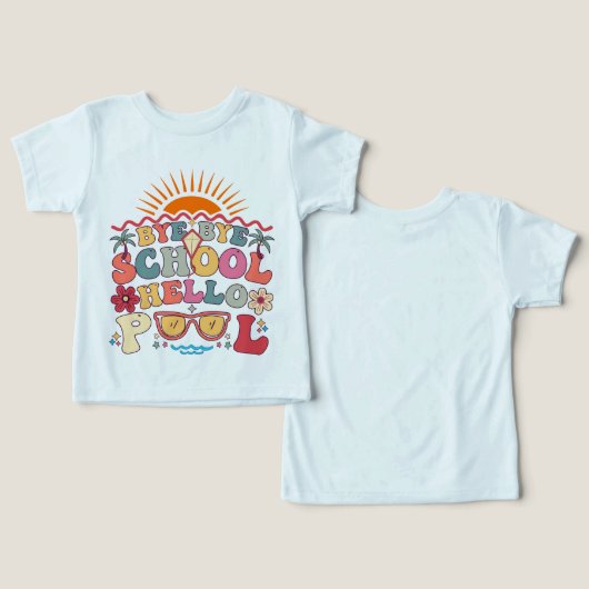 Hallo Groovy Retro Design Bye School (Ontwerp Voorkant & Achterkant)