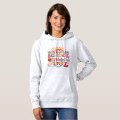 Hallo Groovy Retro Design Bye School Hoodie (Voorkant volledig)