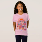 Hallo Groovy Retro Design Bye School T-shirt (Voorkant volledig)