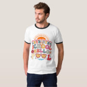 Hallo Groovy Retro Design Bye School T-shirt (Voorkant volledig)