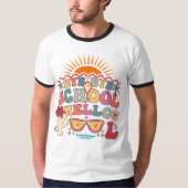 Hallo Groovy Retro Design Bye School T-shirt (Voorkant)
