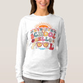 Hallo Groovy Retro Design Bye School T-shirt (Voorkant)
