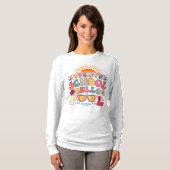 Hallo Groovy Retro Design Bye School T-shirt (Voorkant volledig)
