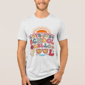 Hallo Groovy Retro Design Bye School Tri-Blend Shirt (Voorkant)