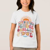 Hallo Groovy Retro Design Bye School Tri-Blend Shirt (Voorkant)
