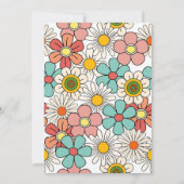 Hallo Groovy Retro Hippie Flower Kaart (Achterkant)