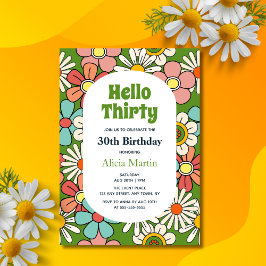 Hallo Groovy Retro Hippie Flower Kaart