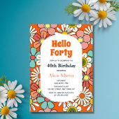 Hallo Groovy Retro Hippie Flower Kaart