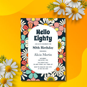 Hallo Groovy Retro Hippie Flower Kaart