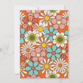 Hallo Groovy Retro Hippie Flower Kaart (Achterkant)